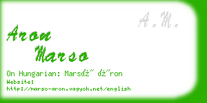 aron marso business card